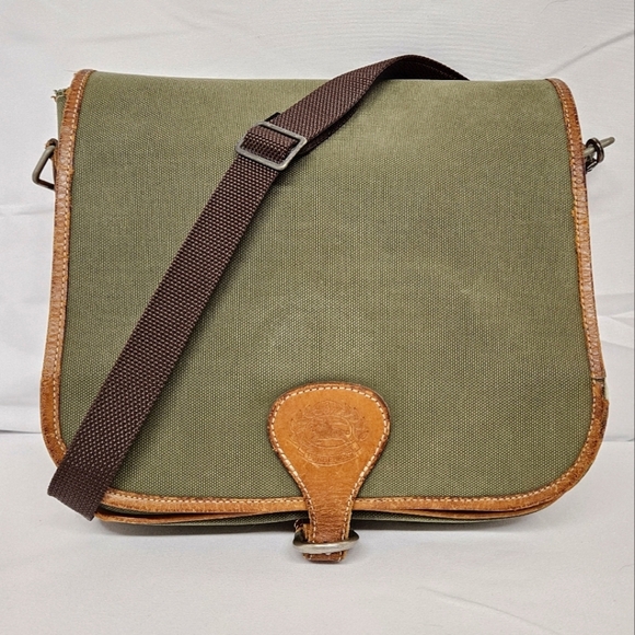Burberry Vintage Canvas and Leather Nova Check Messenger Bag in Green and Brown - Picture 2 of 14